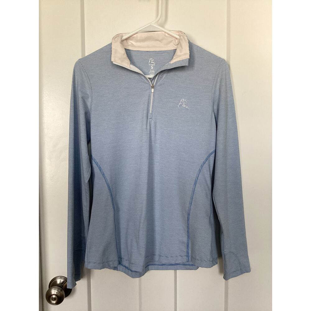 Rhoback “The Ice Queen” Women’s Striped1/4 Zip Top Jacket Golf Blue Size Small